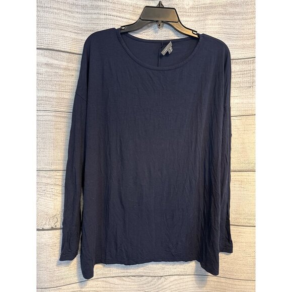 Vince Classic Long Sleeve Navy Tee Shirt Size S - Picture 1 of 3